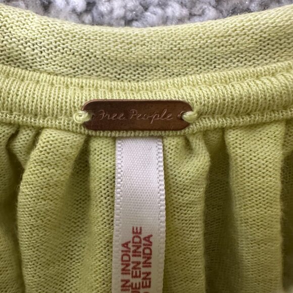 Free People Tank Top Womens Large Green Babydoll Spaghetti Strap Boho Flowy - Picture 4 of 6